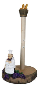 Kitchen Culinary Bread And Grapes Chef Paper Towel Holder Dispenser Figurine