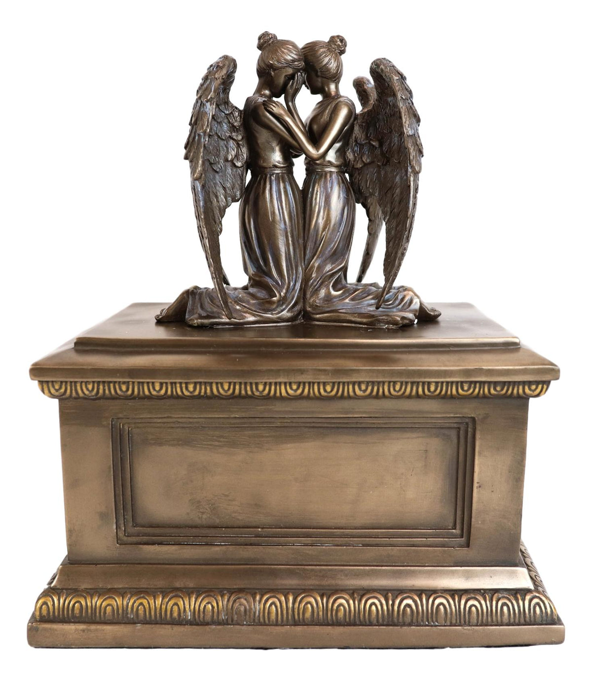 Ebros Comforting Twin Angels Solace Cremation Urn Memorial Figurine 200 CuIn