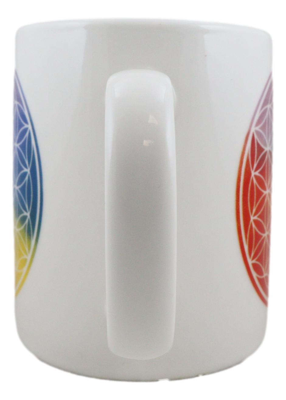 Pack Of 2 Flower Of Life Sacred Cosmic Geometry Bone China Coffee Mug Cups 12oz