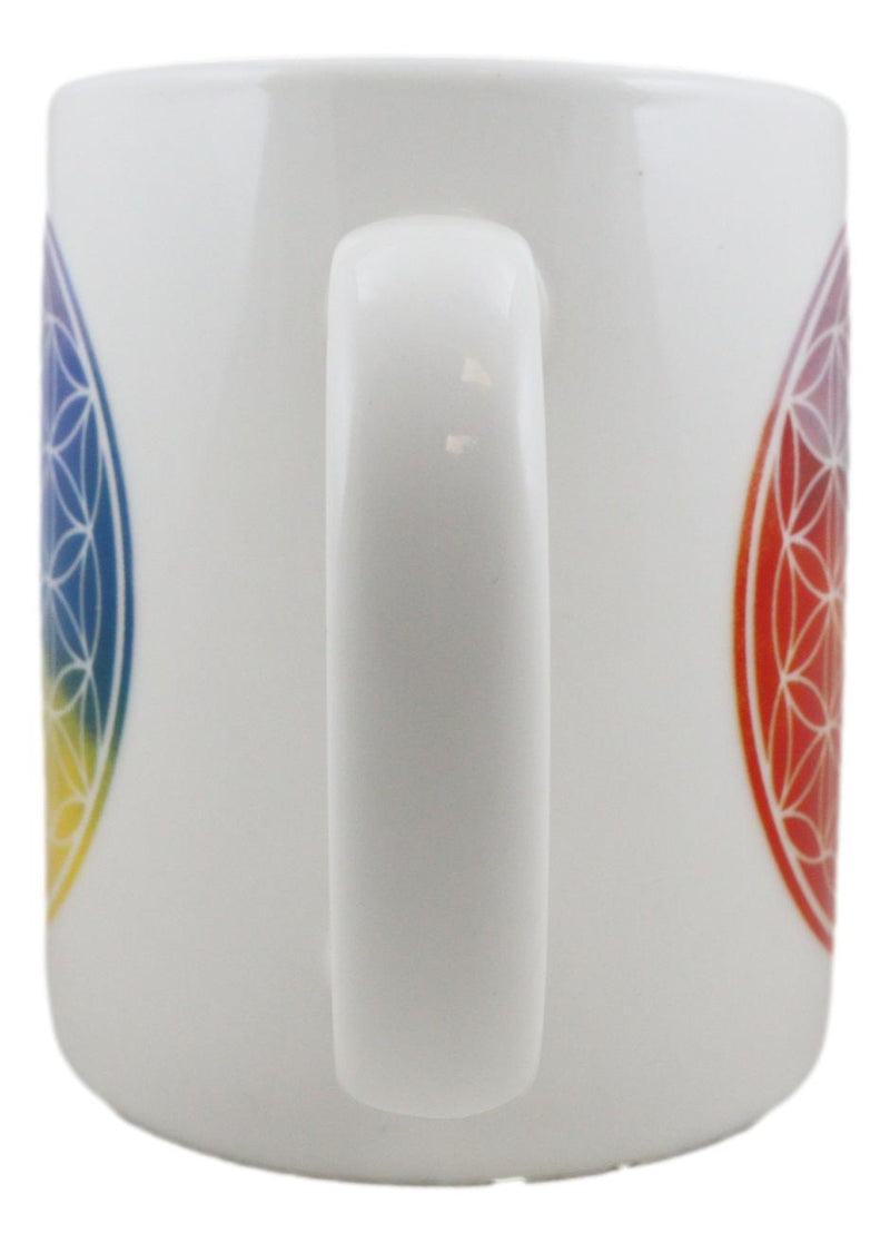 Pack Of 2 Flower Of Life Sacred Cosmic Geometry Bone China Coffee Mug Cups 12oz