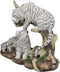 Ebros 9.25" Wide Albino Bengal White Tiger Couple Playing by Curved Tree Branch Statue As Predator Forest Tigers Giant Cats Jungle Frolic Decorative Figurine Perfect for Shelves Desktops Accent
