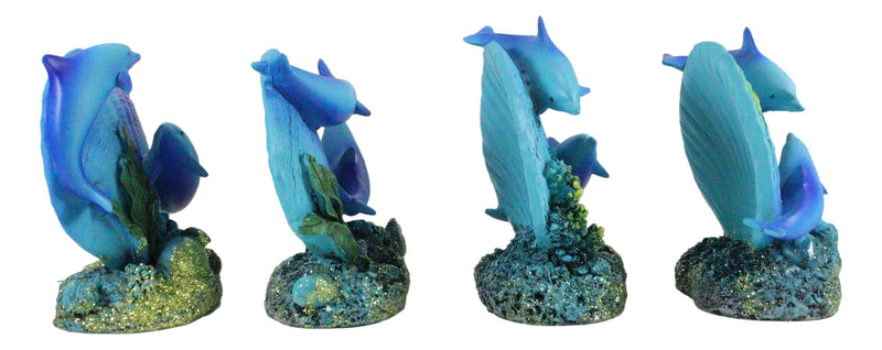 Ebros Nautical Ocean Marine Reef Swimming Dolphins Fish W/ Clams Mini Figurines