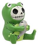 Furrybones Froggy Tadpole Green Frog Cute Skeleton Monster Ornament Figurine