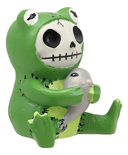 Furrybones Froggy Tadpole Green Frog Cute Skeleton Monster Ornament Figurine