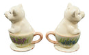 Ebros  Couple Kissing Teacup Miniature Pigs Hog Heavens Ceramic Salt Pepper Shaker Set