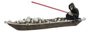 Ebros Charon Grim Reaper Fishing On Boat Of Skulls Incense Burner Statue 11.5"L