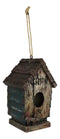 Rustic Western Cozy Faux Wooden Cabin Birdhouse Bird Feeder House Branch Hanger