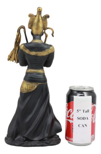 Ebros Egyptian God of The Dead Osiris Holding Crook and Flail Statue In Black And Gold - Ebros Gift