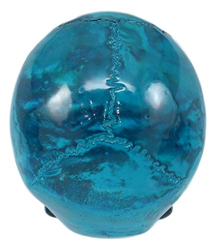 Set Of 4 Blue Translucent Witching Hour Gazing Skull Acrylic Miniature Figurines