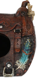 Southwestern Indian Feathers Cowboy Horse Saddle Hanging Birdhouse Bird Feeder