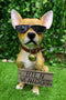 Ebros Gift Que Paso Summer Sun Tanning Chihuahua Dog Statue Carefree Puppy with Cool Shades Welcome Greeter Figurine