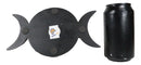 Wicca Witchcraft Triple Moon Insignia With Sleeping Black Cat And Rose Figurine