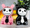 Ebros Furrybones Bunnie Rabbit Skeleton Monster Ceramic Salt Pepper Shakers Set