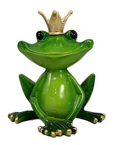 Ebros Gift Kiss A Frog Prince Charming with Crown Decorative Figurine 4.5" H