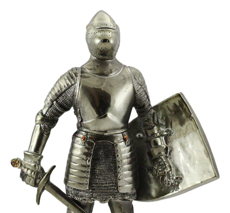 Ebros Holy Roman Empire Crusader Knight with Sword and Shield 7" Tall Figurine