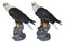 Pack of 2 Large 20"H Lifelike Patriotic American Bald Eagle On Rock Figurines