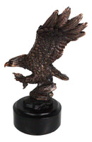 6.5" H Wings Of Glory Patriotic Bald Eagle Swooping On Prey Figurine With Base