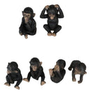 Ebros Whimsical Monkey See Monkey Do Set of 6 Chimpanzee Multi Pose Figurines