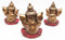 See Hear Speak No Evil Ganesha Figurines Painted Bronze Sculptures Hindu God