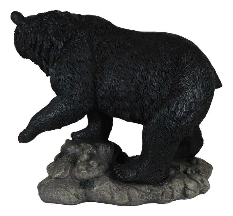 Large Realistic Strolling Black Bear Statue 16.5"L Rustic Cabin Decor Figurine