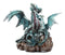 Narygos Blue Iceberg Mother Dragon With Baby Dragons Statue Home Decor Fantasy