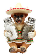 Ebros Mexican Chihuahua With Sombrero Hat And Serape Salt Pepper Shakers Holder 7"H