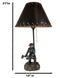 American Hero Fire Fighters Fireman In Full Gear And Axe Table Lamp With Shade