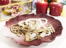 Ebros 9.25" Wide Red Cabbage Leaf Shaped Serving Plate or Dish Platter Set Of 3