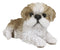 Lifelike Adorable Shih Tzu Dog At Rest With Glass Eyes Figurine Pet Pal Memorial