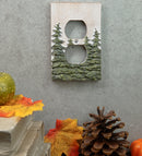 Rustic Evergreen Pine Trees Forest 2-Pack Double Receptacle Outlet Wall Plate