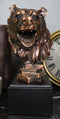 Wildlife Roaring Bear Bust Statue Bronze Electroplated Bear Figurine With Base
