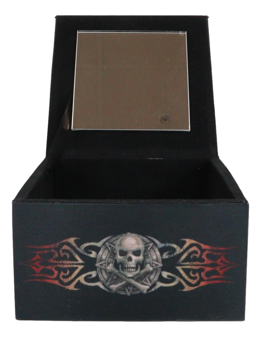 Gothic Skeleton Ghost Hell Rider Biker Hot Fire Decorative Mirror Trinket Box