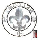 Ebros Oversized 24 Inch Fleur De Lis Welcome Sign Metal Wall Decor Plaque