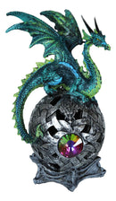 Elemental Jade Firnen Dragon Resting On LED Gyrosphere Orb Night Light Figurine
