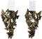 Set of 2 Flocking Butterfly Kisses Decorative Candle Holder Wall Sconce Plaques