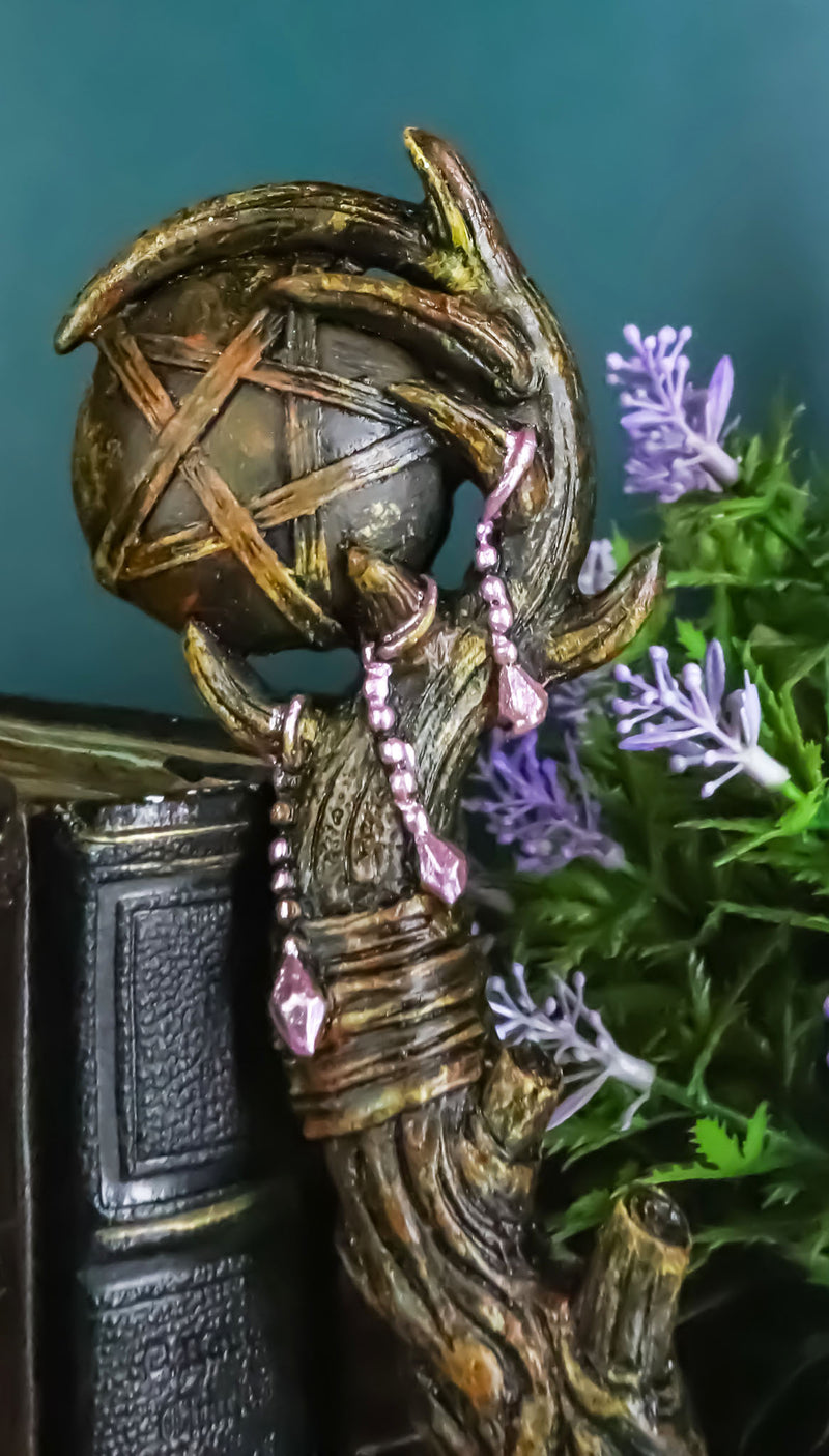 Ebros Pentagram Sceptre Orb Cosplay Wand 9.5" Tall Accessory Fantasy Decor
