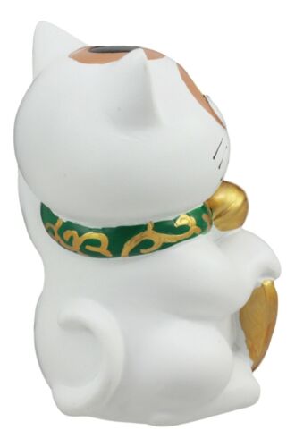 Ebros Japanese Luck And Fortune Charm White Beckoning Cat Maneki Neko Statue 4"Tall Tabletop Collectible Figurine