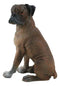 Realistic Pet Pal Adorable Sitting Brindle Boxer Dog Dollhouse Mini Figurine