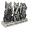 See Hear Speak No Evil Cats Trio Toothpick Holder Salt And Pepper Shakers Set