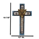 Large Western USA Air Force Patriotic Bald Eagle Emblem Blue Memorial Wall Cross