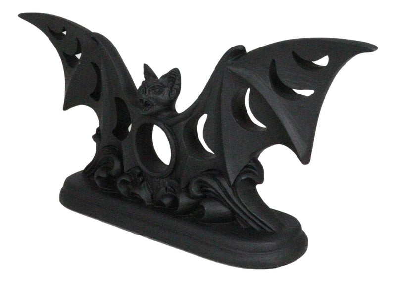 Lunaeca Gothic Lunar Moon Phases Cutout Winged Vampire Bat Votive Candle Holder