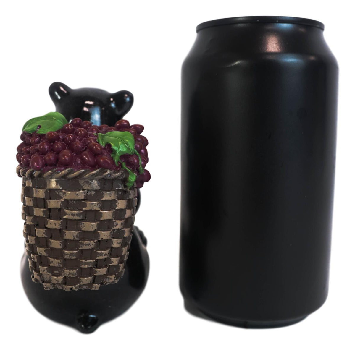 Western Rustic Berry Picking Black Bear With Fruit Harvest Bag Figurine Bears
