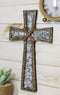 Rustic Holy Bible Scriptures Ornate White Lace Stencil Antiqued Wall Cross
