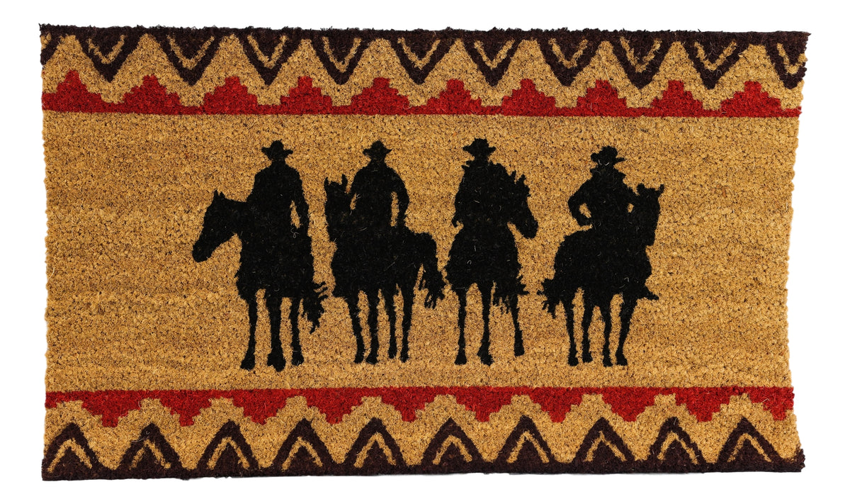 Wild Western Cowboys Horse Riders Coir Coconut Fiber Floor Mat Doormat 29"X17"