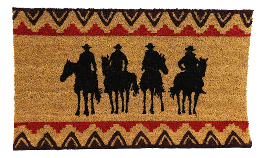 Wild Western Cowboys Horse Riders Coir Coconut Fiber Floor Mat Doormat 29"X17"