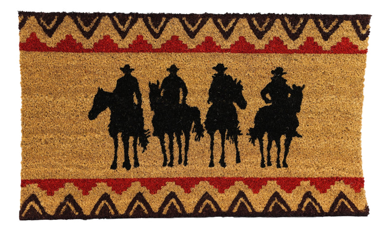 Wild Western Cowboys Horse Riders Coir Coconut Fiber Floor Mat Doormat 29"X17"