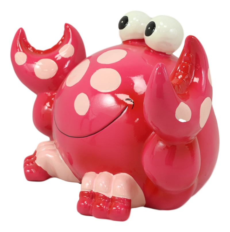 Nautical Marine Whimsical Pink Crab Kids Boys Girls Piggy Coin Bank Figurine