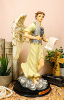 Ebros Byzantine Archangel Saint Gabriel with Brass Name Plate Wooden Base 12"H