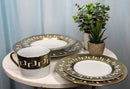 Gold Plated Baroque Barocco Golden Greek Key Border 40 Pcs Luxury Dinnerware Set
