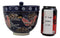Ebros Japanese Dining Tempura Udon Noodles And Tentsuyu Dipping Sauce Large 6"D Bowl With Condiment Divider Lid And Built In Chopsticks Rest With Bamboo Chopsticks Set (Blue Japanese Stork)